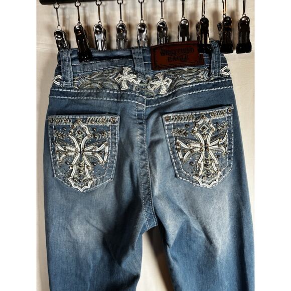 Westfield Eagle Women's Jeans Bootcut Western Bling Rodeo Embellished Size 1 - Picture 4 of 7